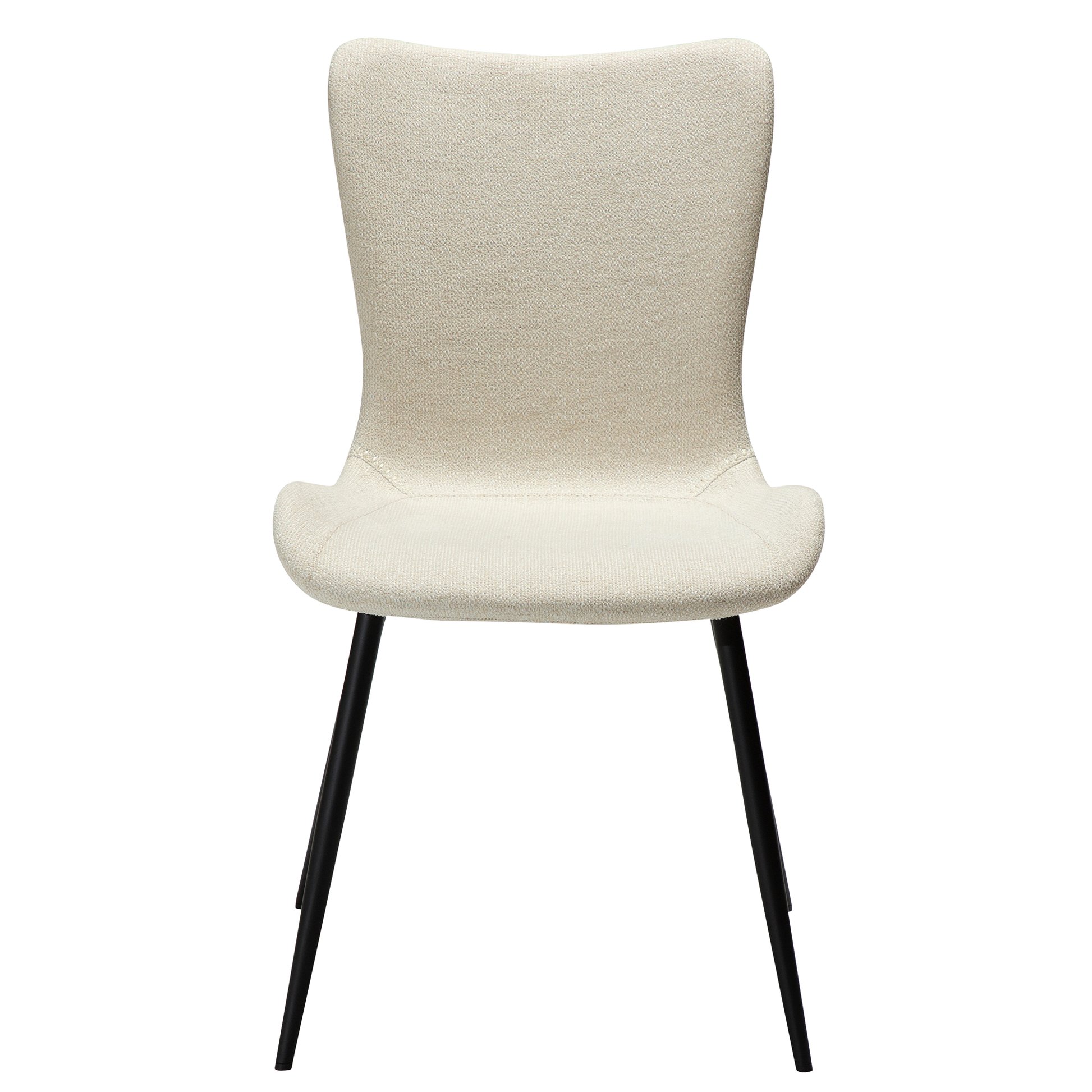 [var:Bezug=Einfach beiger Bouclé-Stoff mit schwarzen Beinen] MEDUSA Stuhl