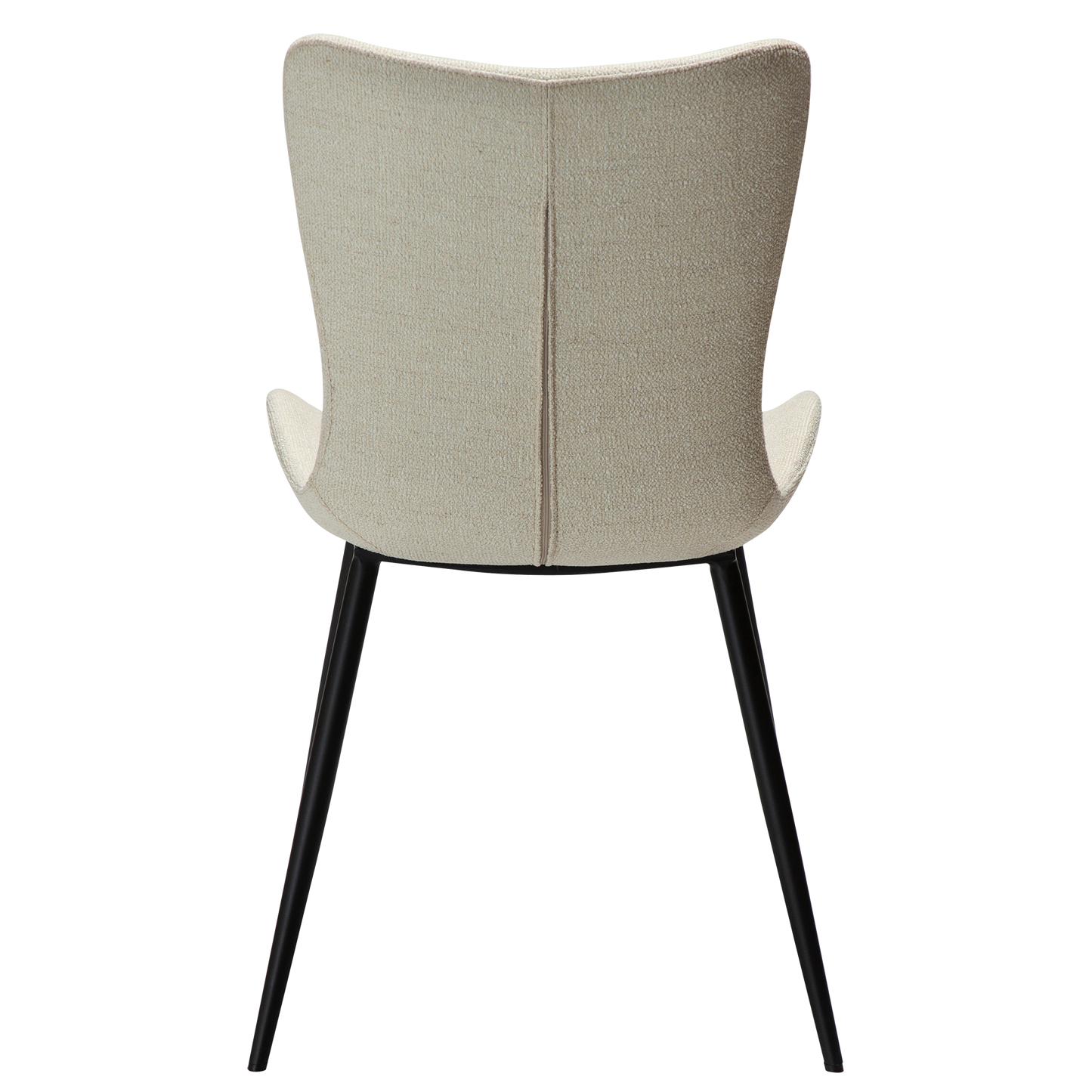 [var:Bezug=Einfach beiger Bouclé-Stoff mit schwarzen Beinen] MEDUSA Stuhl