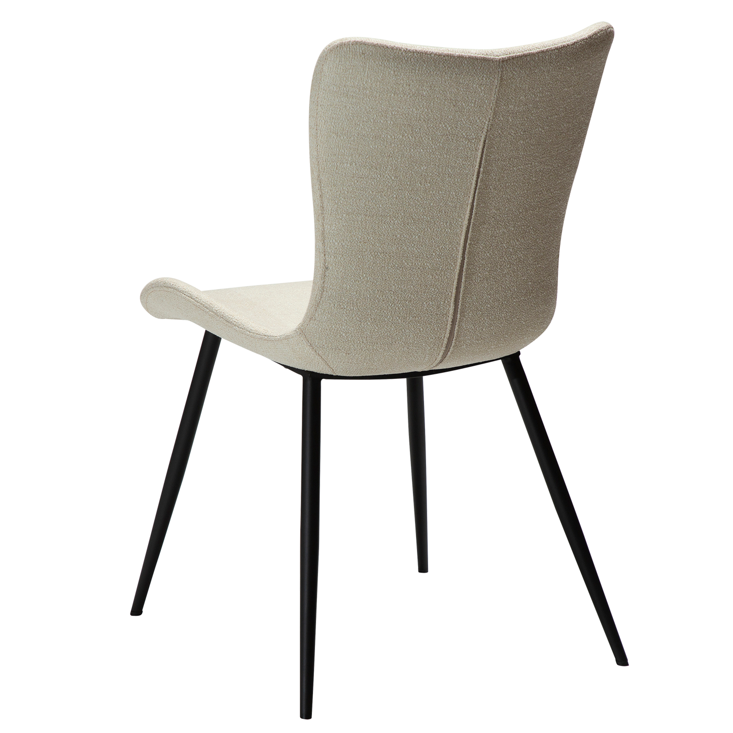 [var:Bezug=Einfach beiger Bouclé-Stoff mit schwarzen Beinen] MEDUSA Stuhl