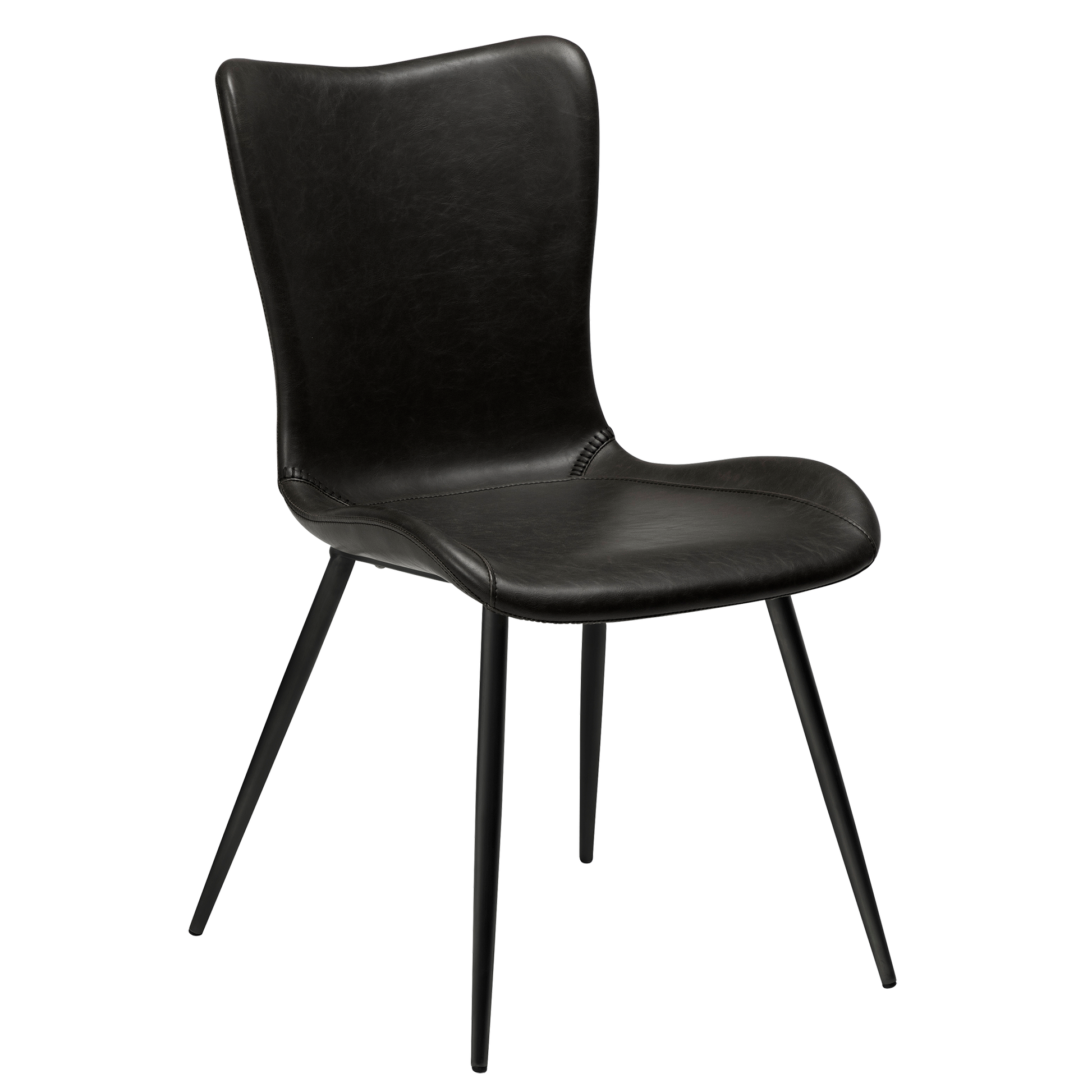 [var:Bezug=Vintage schwarzes Kunstleder mit schwarzen Beinen] MEDUSA Stuhl