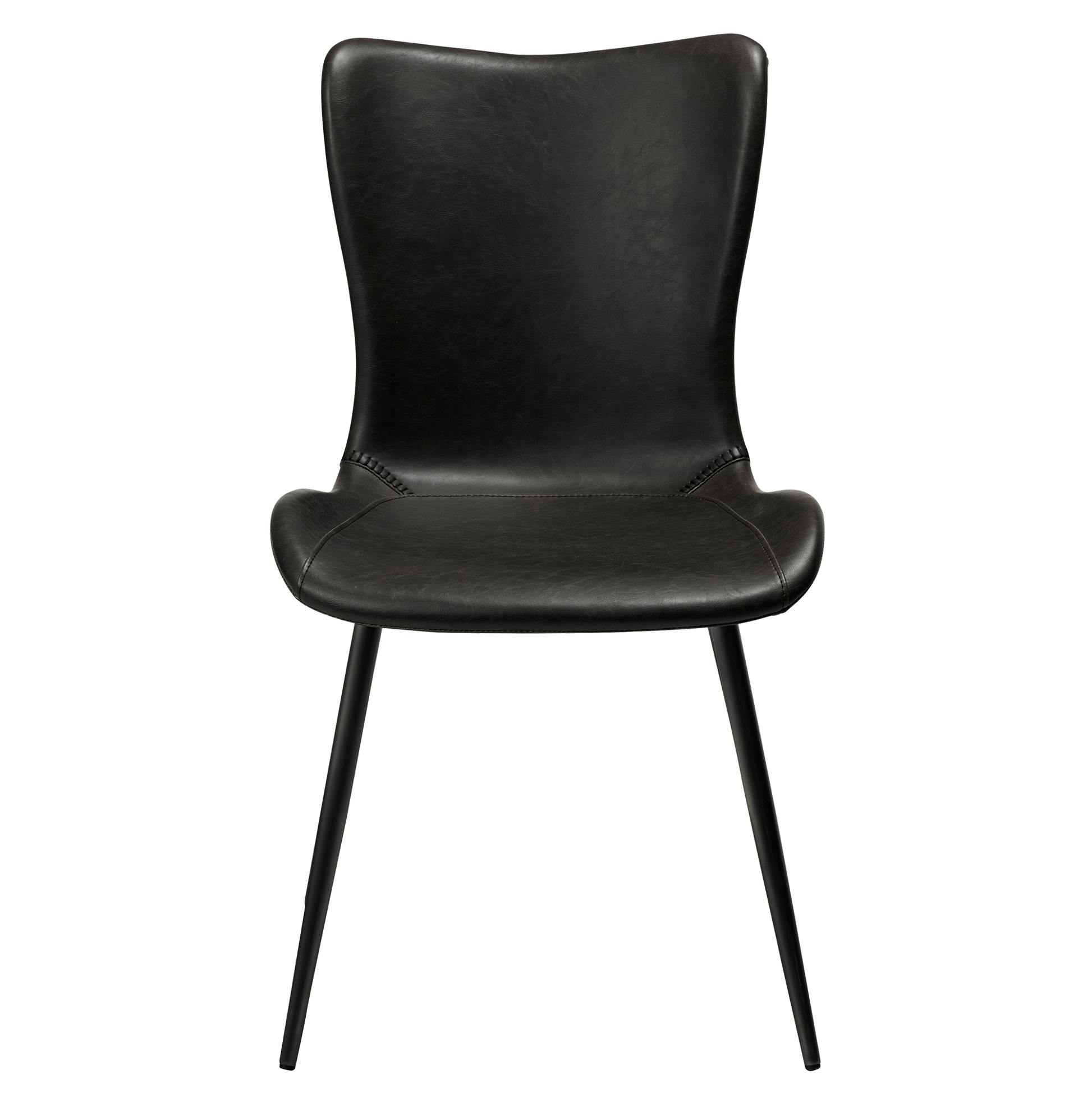 [var:Bezug=Vintage schwarzes Kunstleder mit schwarzen Beinen] MEDUSA Stuhl