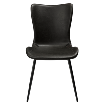 [var:Bezug=Vintage schwarzes Kunstleder mit schwarzen Beinen] MEDUSA Stuhl