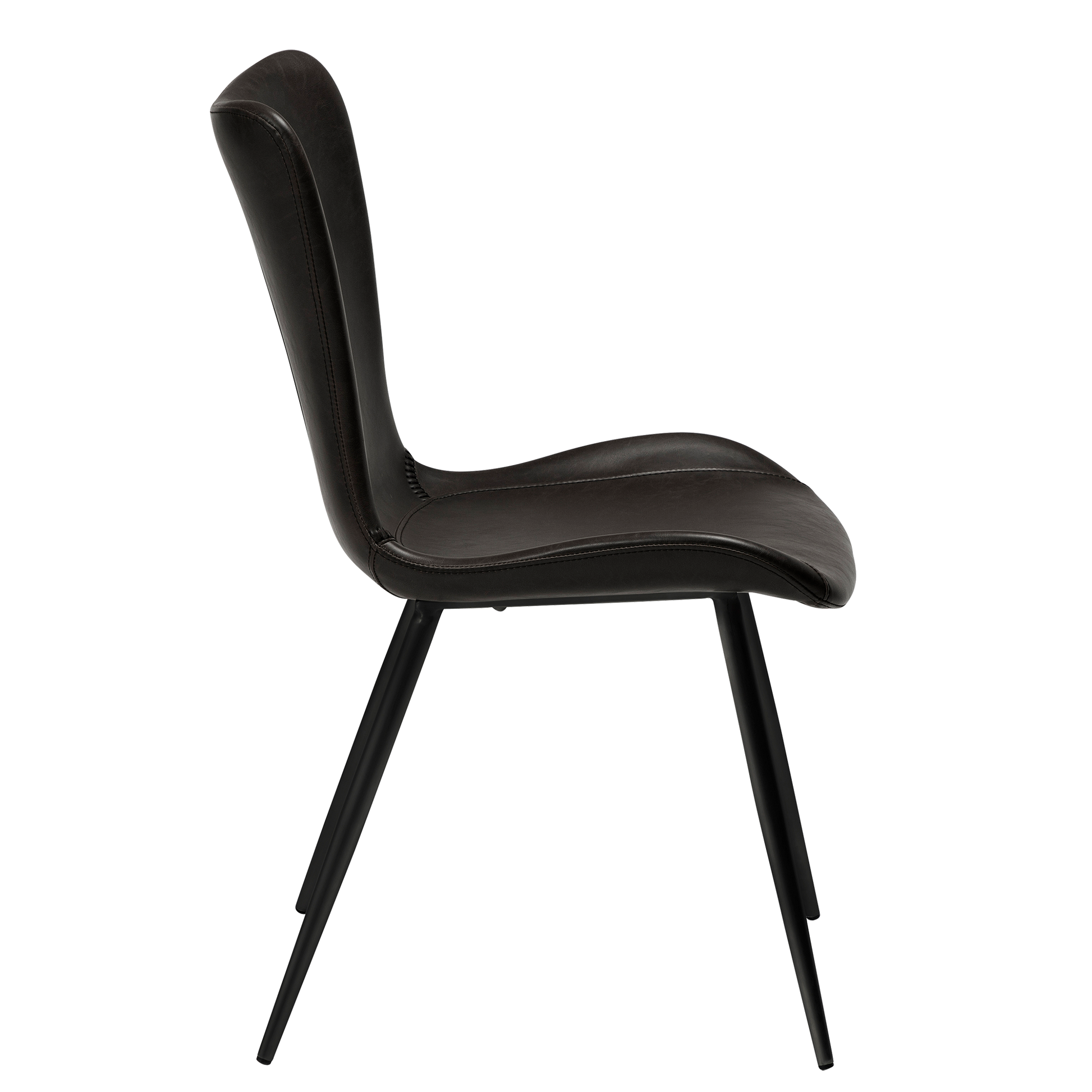 [var:Bezug=Vintage schwarzes Kunstleder mit schwarzen Beinen] MEDUSA Stuhl