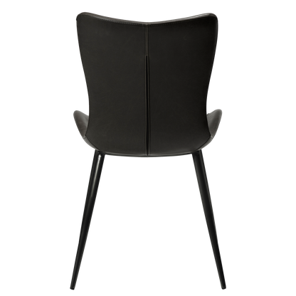 [var:Bezug=Vintage schwarzes Kunstleder mit schwarzen Beinen] MEDUSA Stuhl