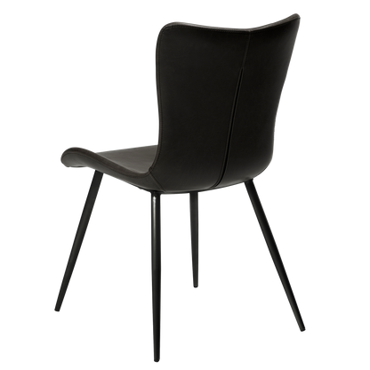 [var:Bezug=Vintage schwarzes Kunstleder mit schwarzen Beinen] MEDUSA Stuhl