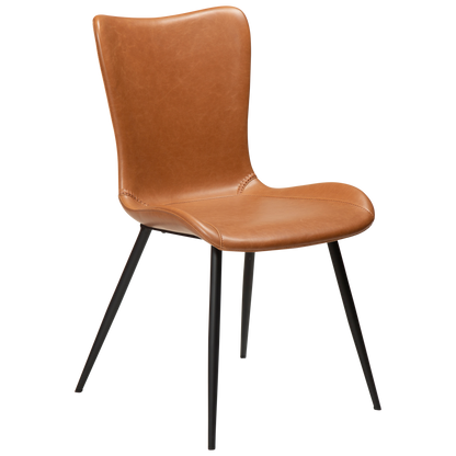 [var:Bezug=Vintage hellbraunes Kunstleder mit schwarzen Beinen] MEDUSA Stuhl
