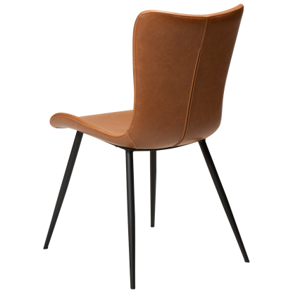 [var:Bezug=Vintage hellbraunes Kunstleder mit schwarzen Beinen] MEDUSA Stuhl