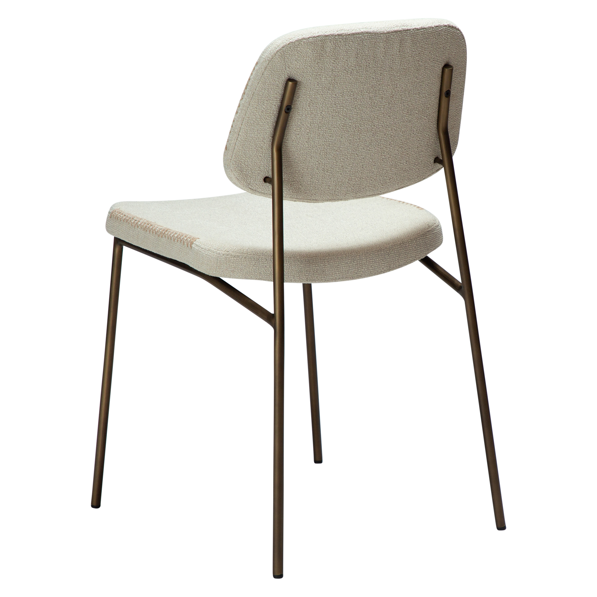 [var:Bezug=Knochenweißes Bouclé mit antiken Messingbeinen] MENTA Stuhl