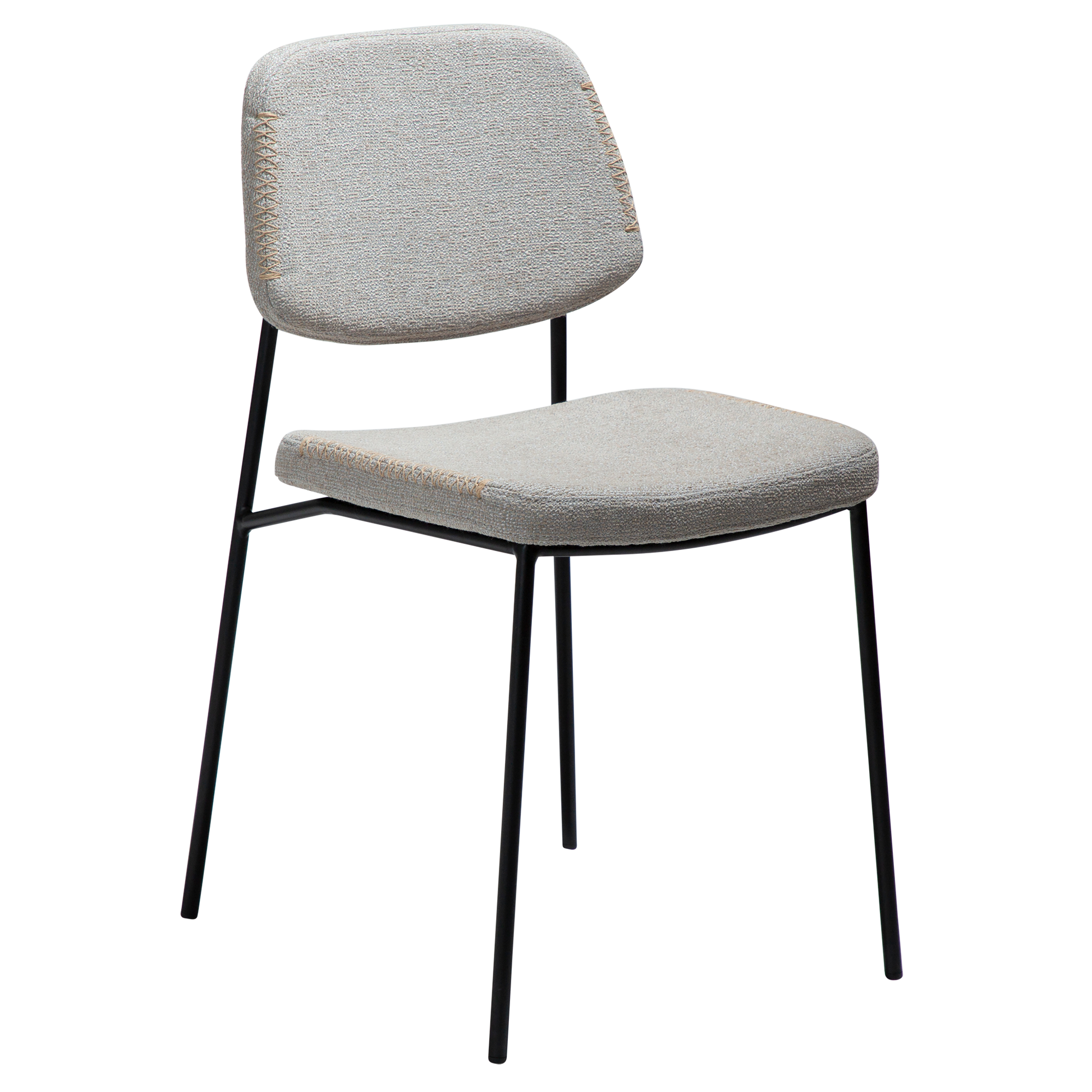 [var:Bezug=Kaschmir Bouclé-Stoff mit schwarzen Metallbeinen] MENTA Stuhl