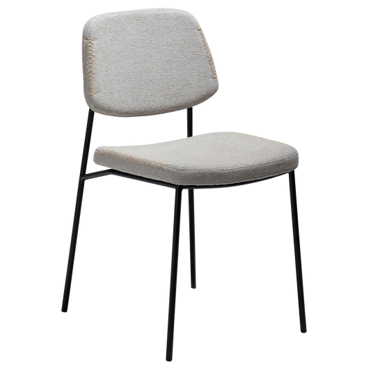 [var:Bezug=Kaschmir Bouclé-Stoff mit schwarzen Metallbeinen] MENTA Stuhl