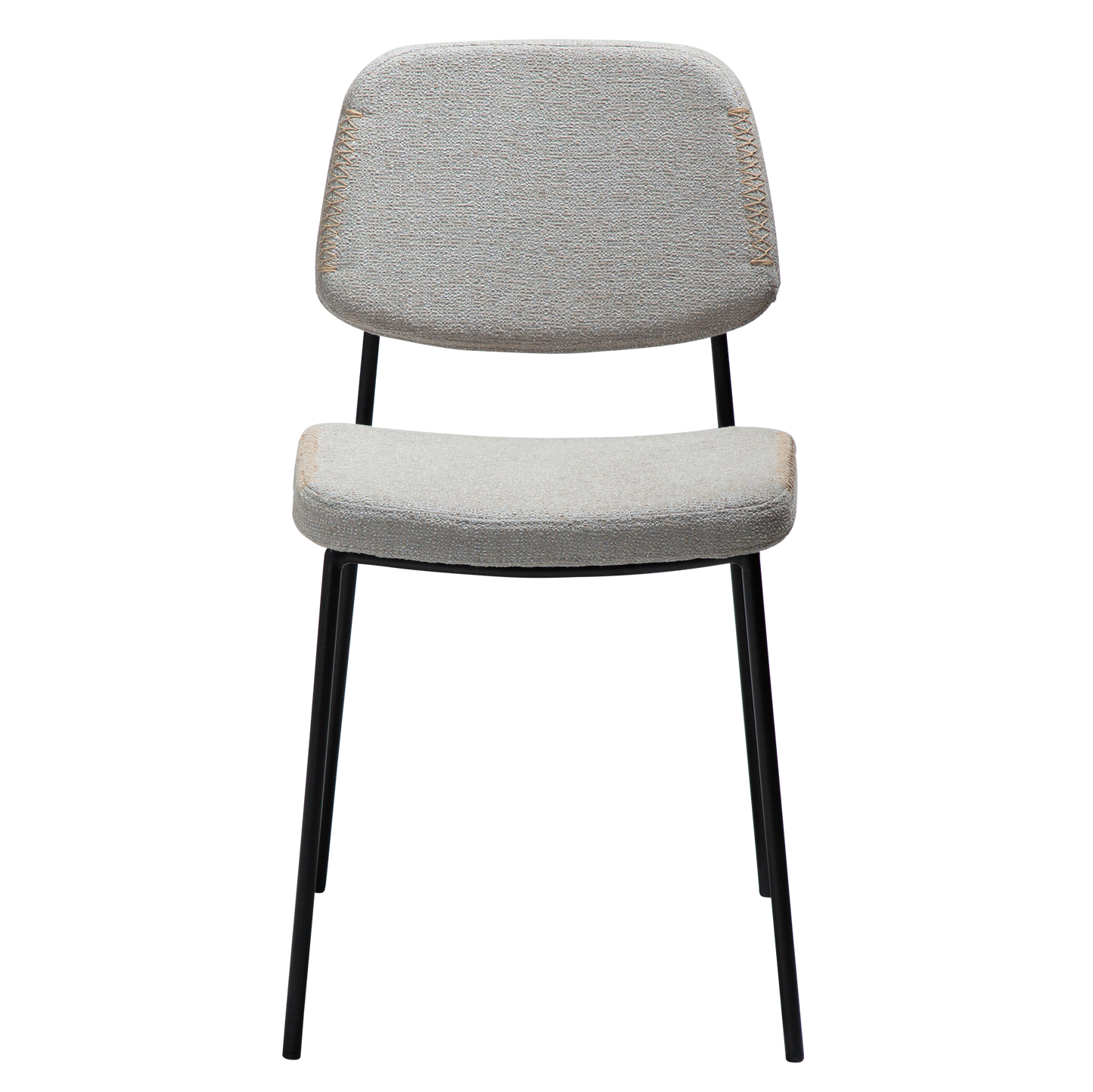 [var:Bezug=Kaschmir Bouclé-Stoff mit schwarzen Metallbeinen] MENTA Stuhl