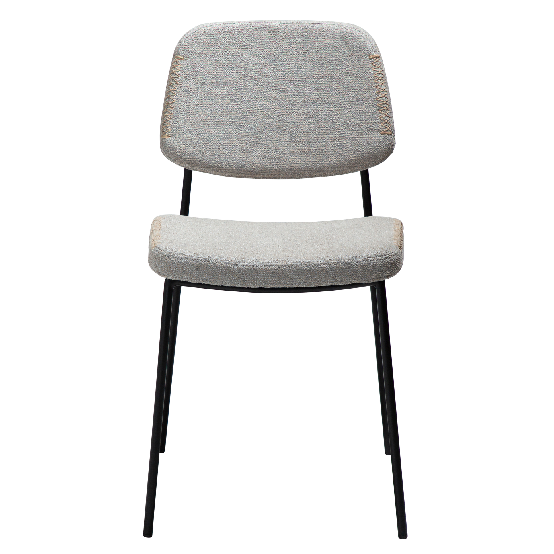 [var:Bezug=Kaschmir Bouclé-Stoff mit schwarzen Metallbeinen] MENTA Stuhl