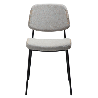 [var:Bezug=Kaschmir Bouclé-Stoff mit schwarzen Metallbeinen] MENTA Stuhl