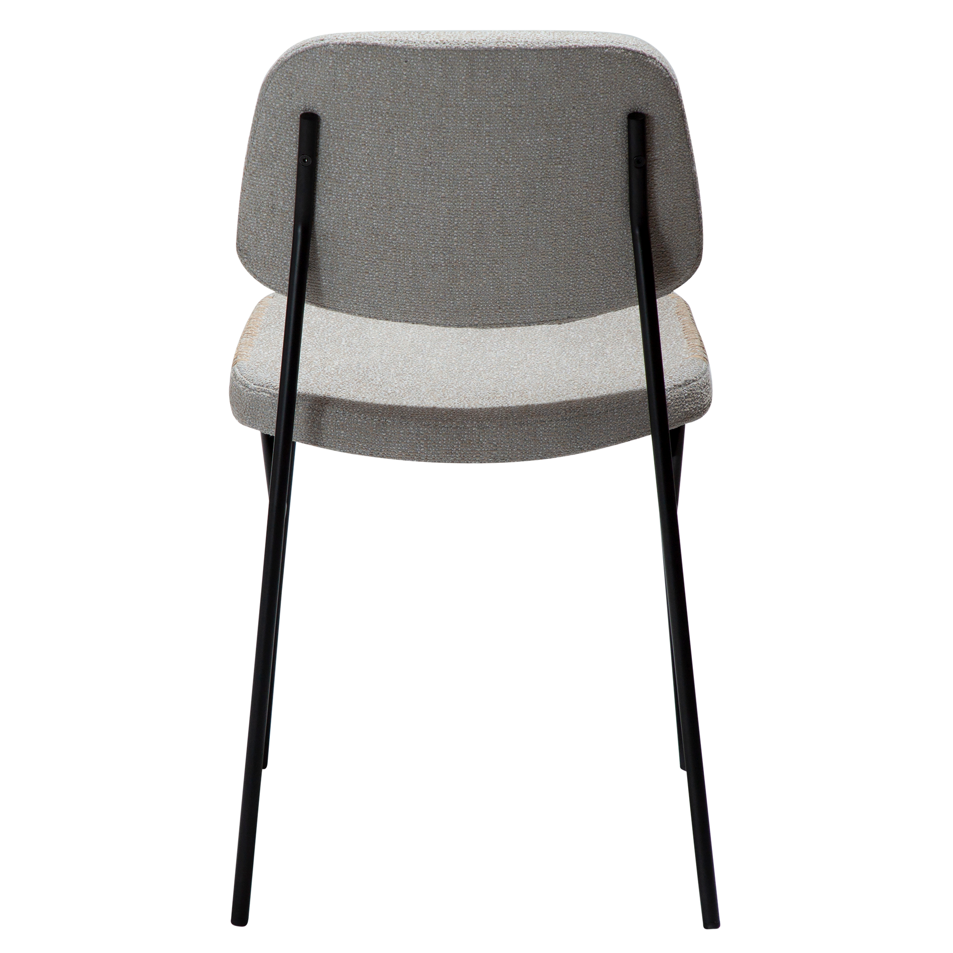 [var:Bezug=Kaschmir Bouclé-Stoff mit schwarzen Metallbeinen] MENTA Stuhl