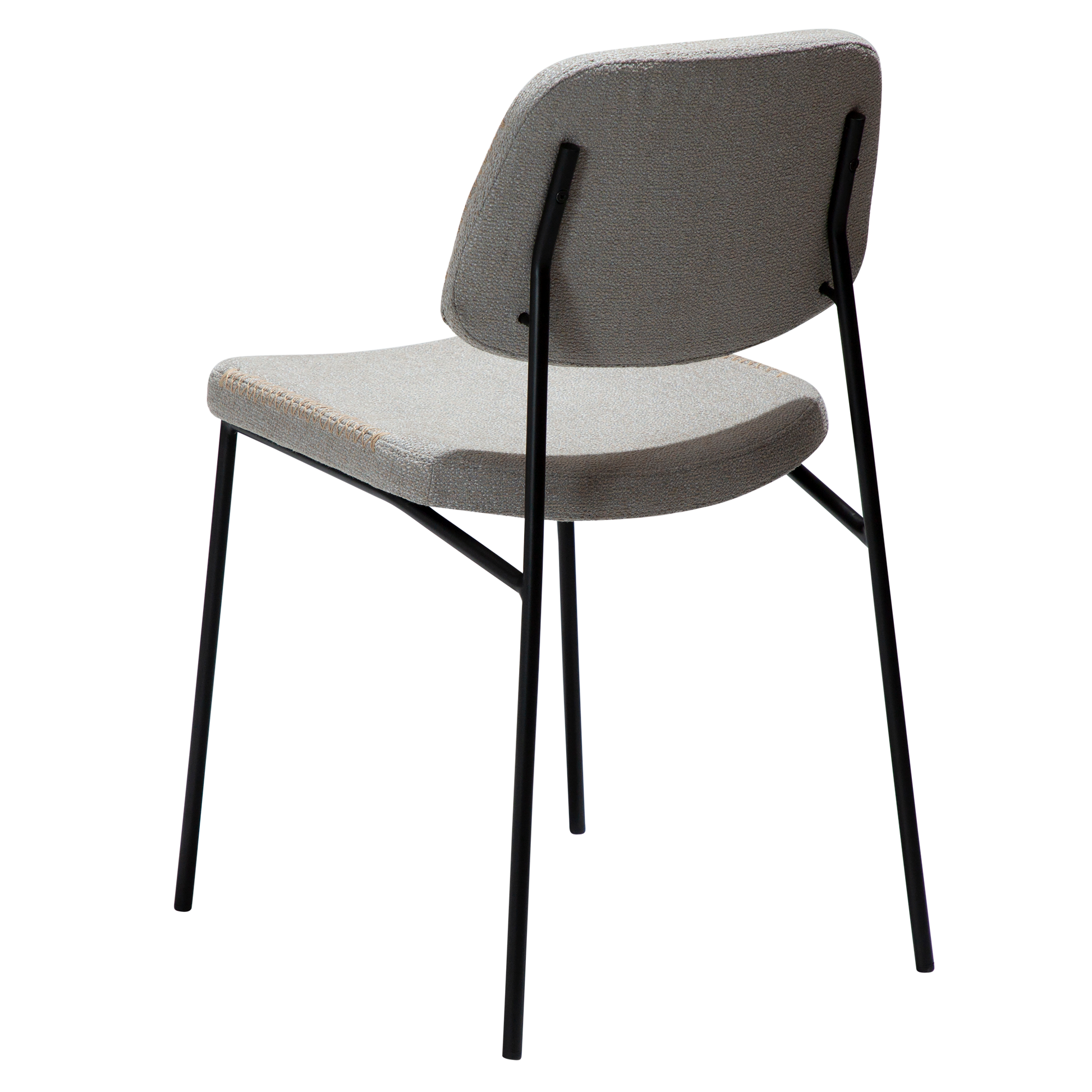 [var:Bezug=Kaschmir Bouclé-Stoff mit schwarzen Metallbeinen] MENTA Stuhl
