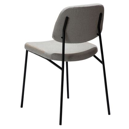 [var:Bezug=Kaschmir Bouclé-Stoff mit schwarzen Metallbeinen] MENTA Stuhl