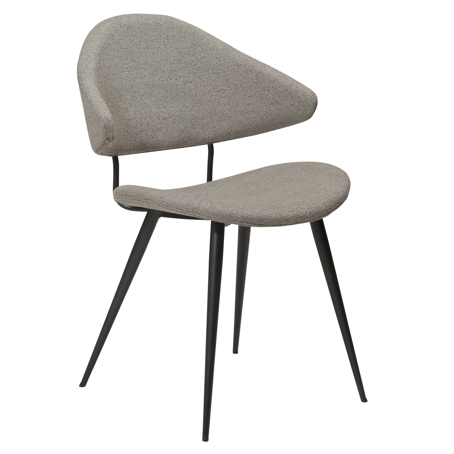 [var:Bezug=Kieselfarbener Bouclé-Stoff mit schwarzen Beinen] NAPOLEON Stuhl