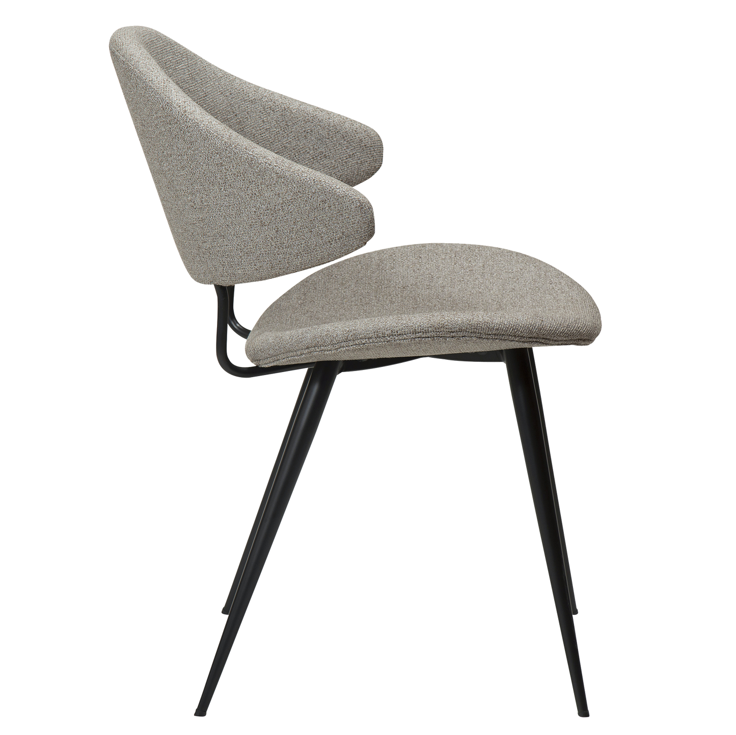[var:Bezug=Kieselfarbener Bouclé-Stoff mit schwarzen Beinen] NAPOLEON Stuhl