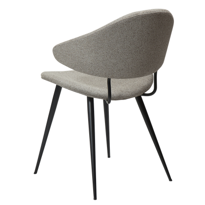 [var:Bezug=Kieselfarbener Bouclé-Stoff mit schwarzen Beinen] NAPOLEON Stuhl