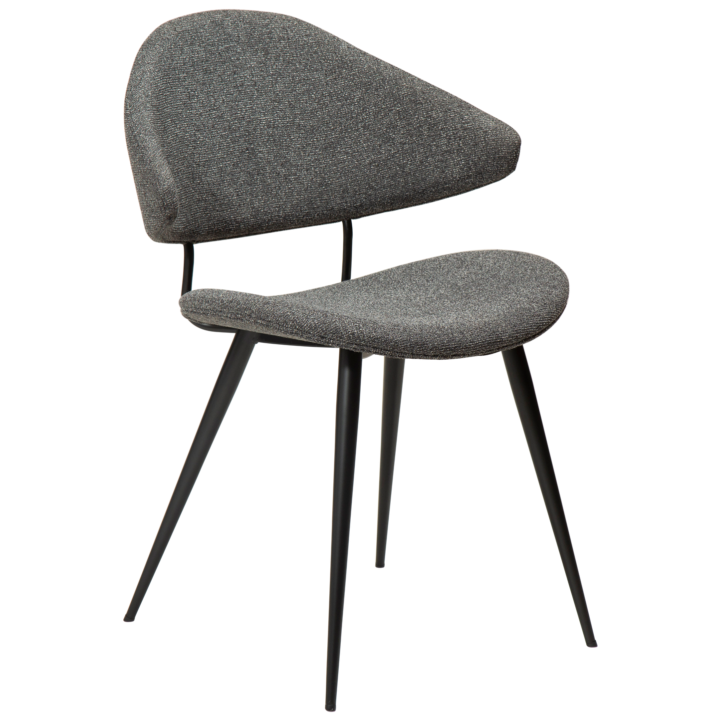 [var:Bezug=Kieselgrauer Bouclé-Stoff mit schwarzen Beinen] NAPOLEON Stuhl