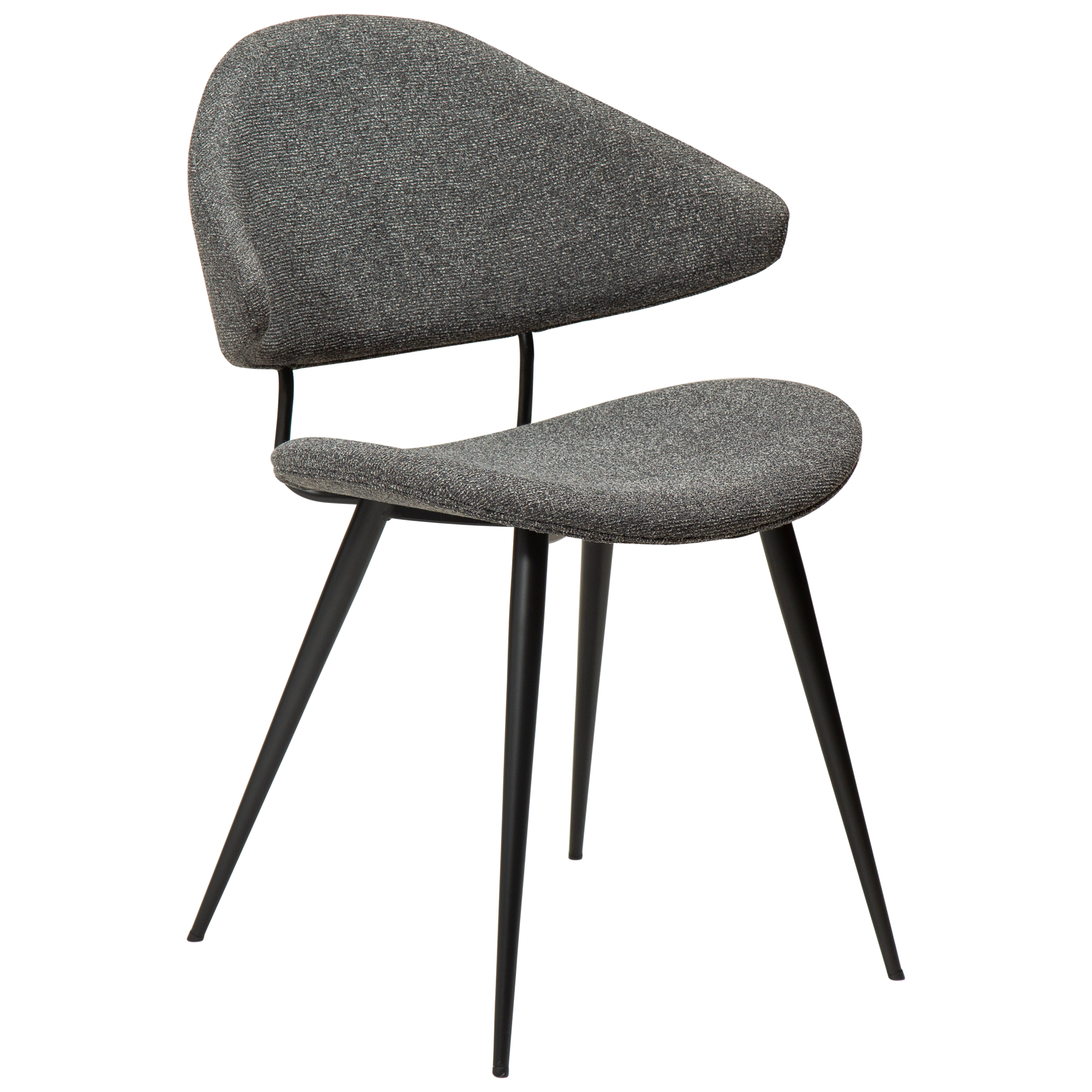 [var:Bezug=Kieselgrauer Bouclé-Stoff mit schwarzen Beinen] NAPOLEON Stuhl
