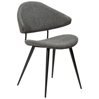 [var:Bezug=Kieselgrauer Bouclé-Stoff mit schwarzen Beinen] NAPOLEON Stuhl