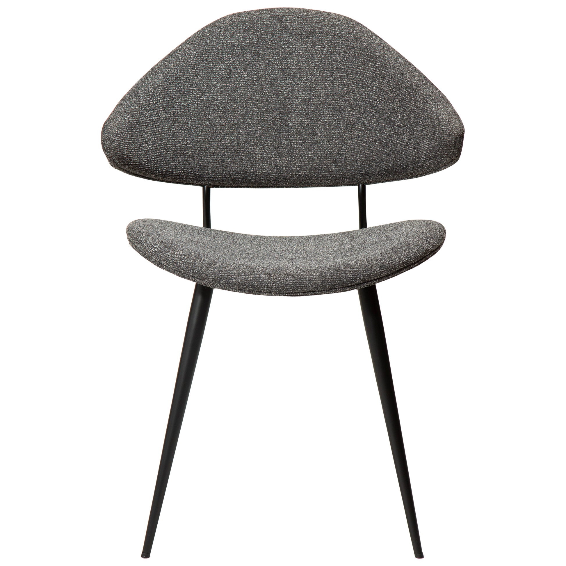 [var:Bezug=Kieselgrauer Bouclé-Stoff mit schwarzen Beinen] NAPOLEON Stuhl