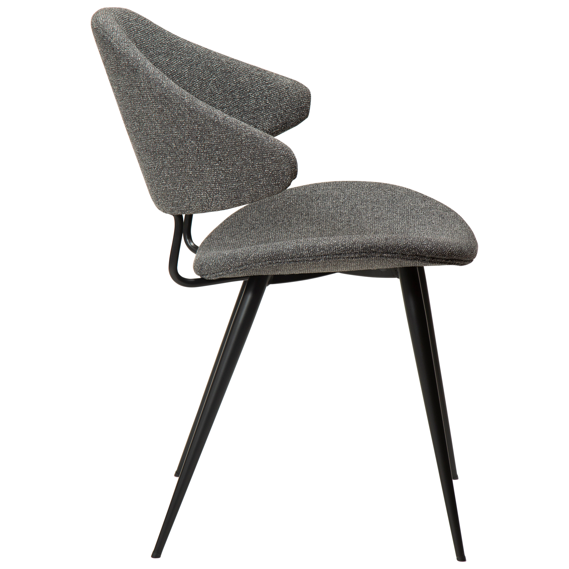 [var:Bezug=Kieselgrauer Bouclé-Stoff mit schwarzen Beinen] NAPOLEON Stuhl