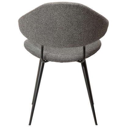 [var:Bezug=Kieselgrauer Bouclé-Stoff mit schwarzen Beinen] NAPOLEON Stuhl