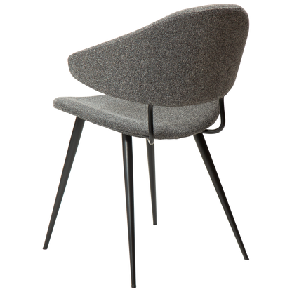 [var:Bezug=Kieselgrauer Bouclé-Stoff mit schwarzen Beinen] NAPOLEON Stuhl