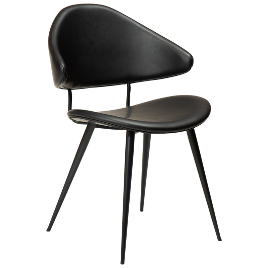 [var:Bezug=Vintage schwarzes Kunstleder mit schwarzen Beinen] NAPOLEON Stuhl