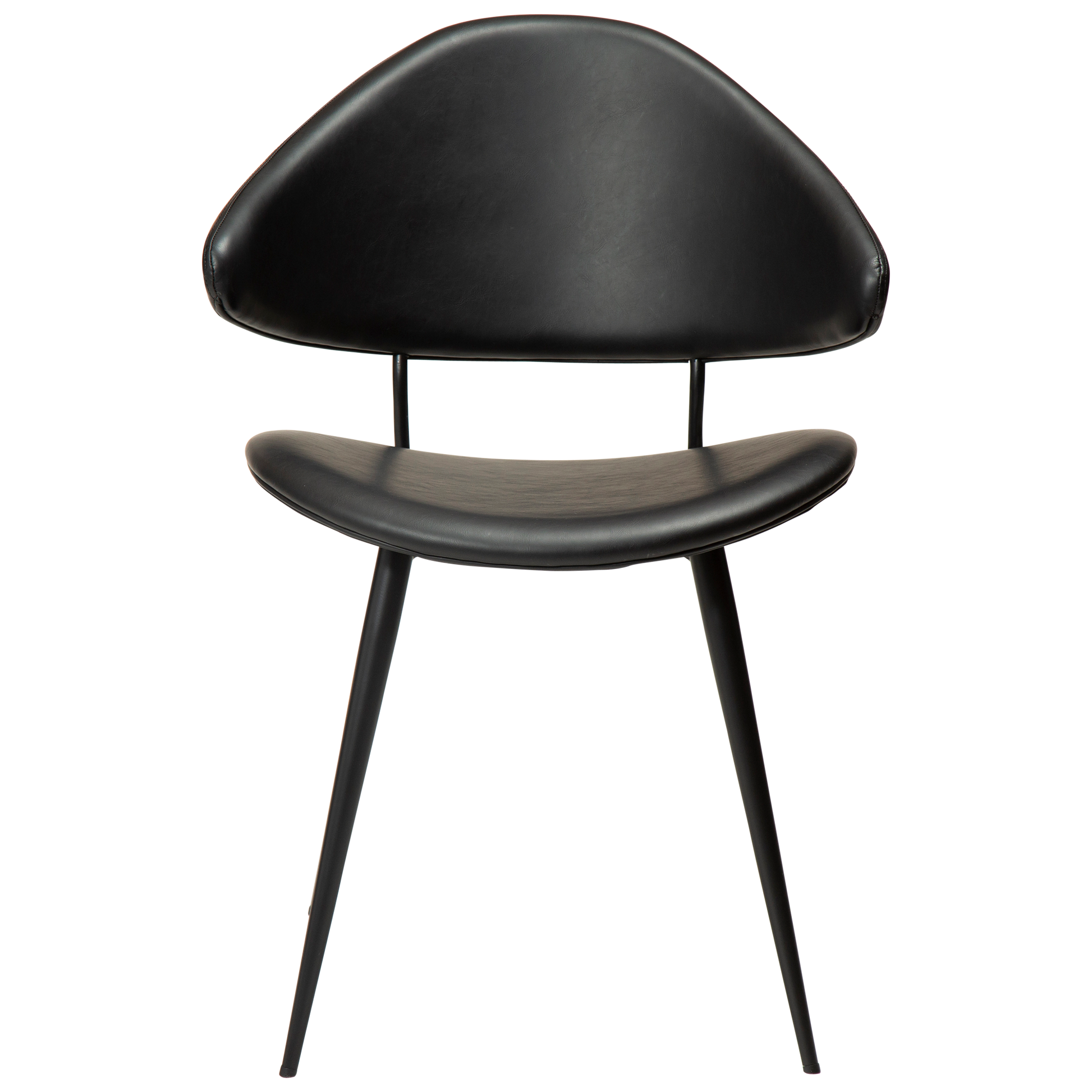 [var:Bezug=Vintage schwarzes Kunstleder mit schwarzen Beinen] NAPOLEON Stuhl