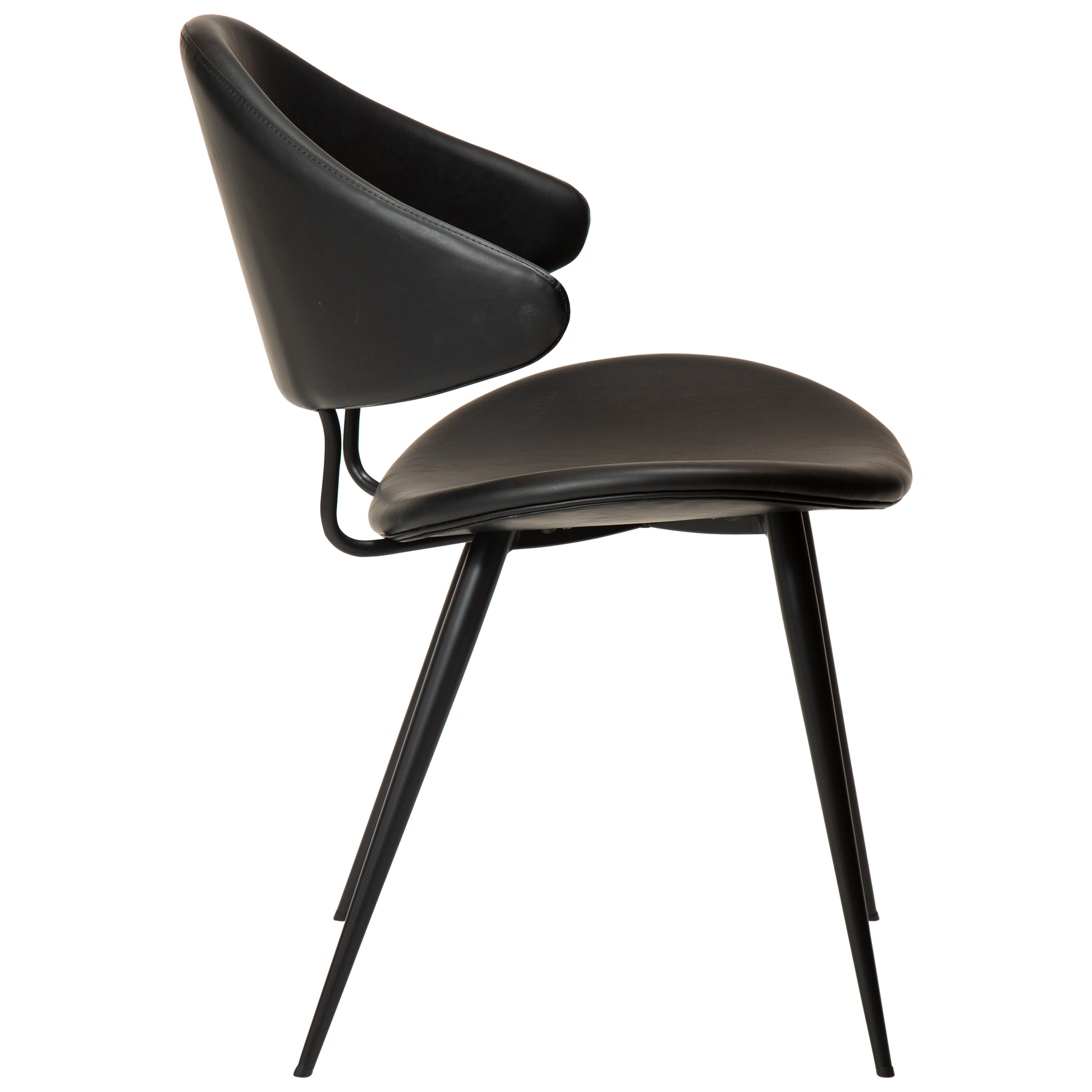 [var:Bezug=Vintage schwarzes Kunstleder mit schwarzen Beinen] NAPOLEON Stuhl