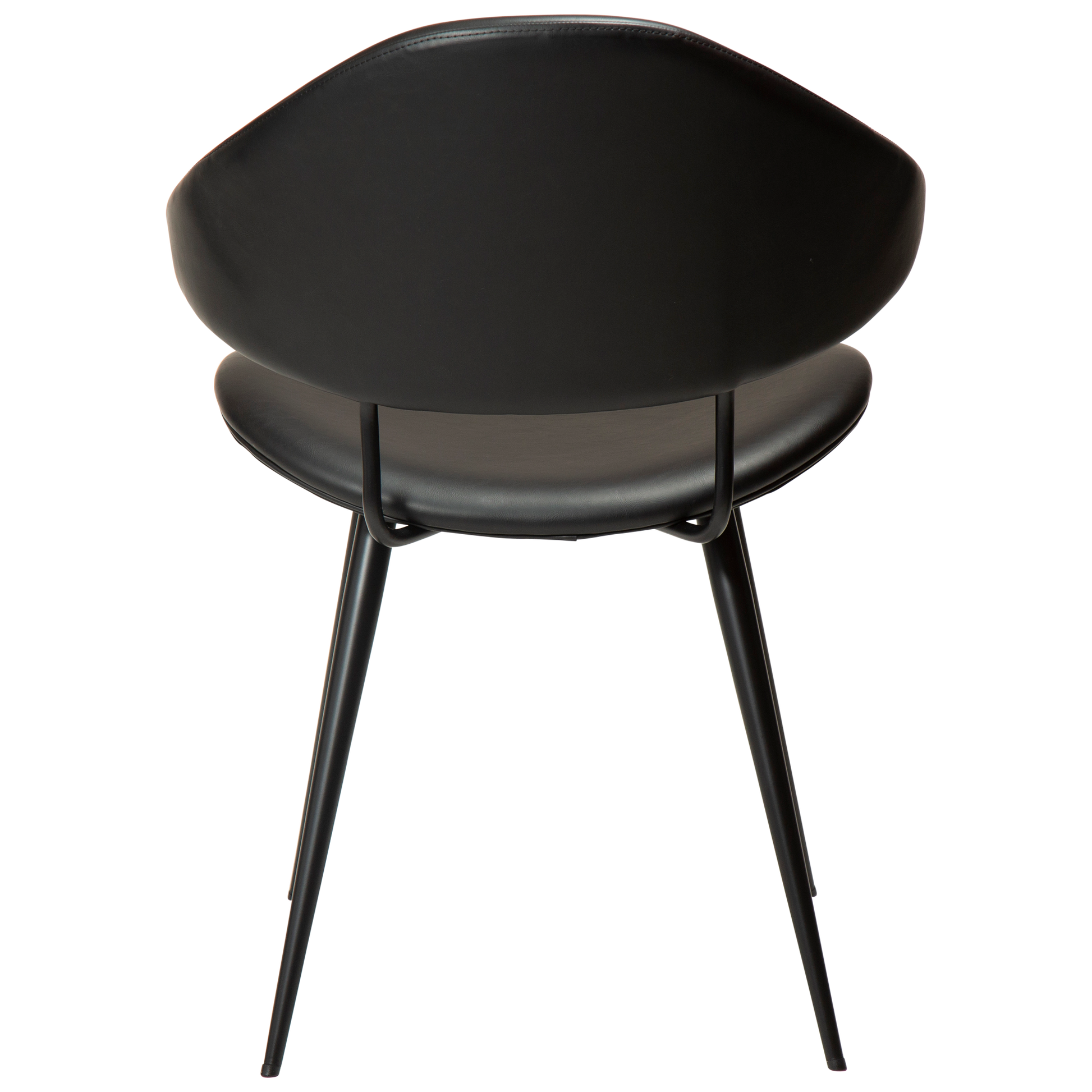 [var:Bezug=Vintage schwarzes Kunstleder mit schwarzen Beinen] NAPOLEON Stuhl