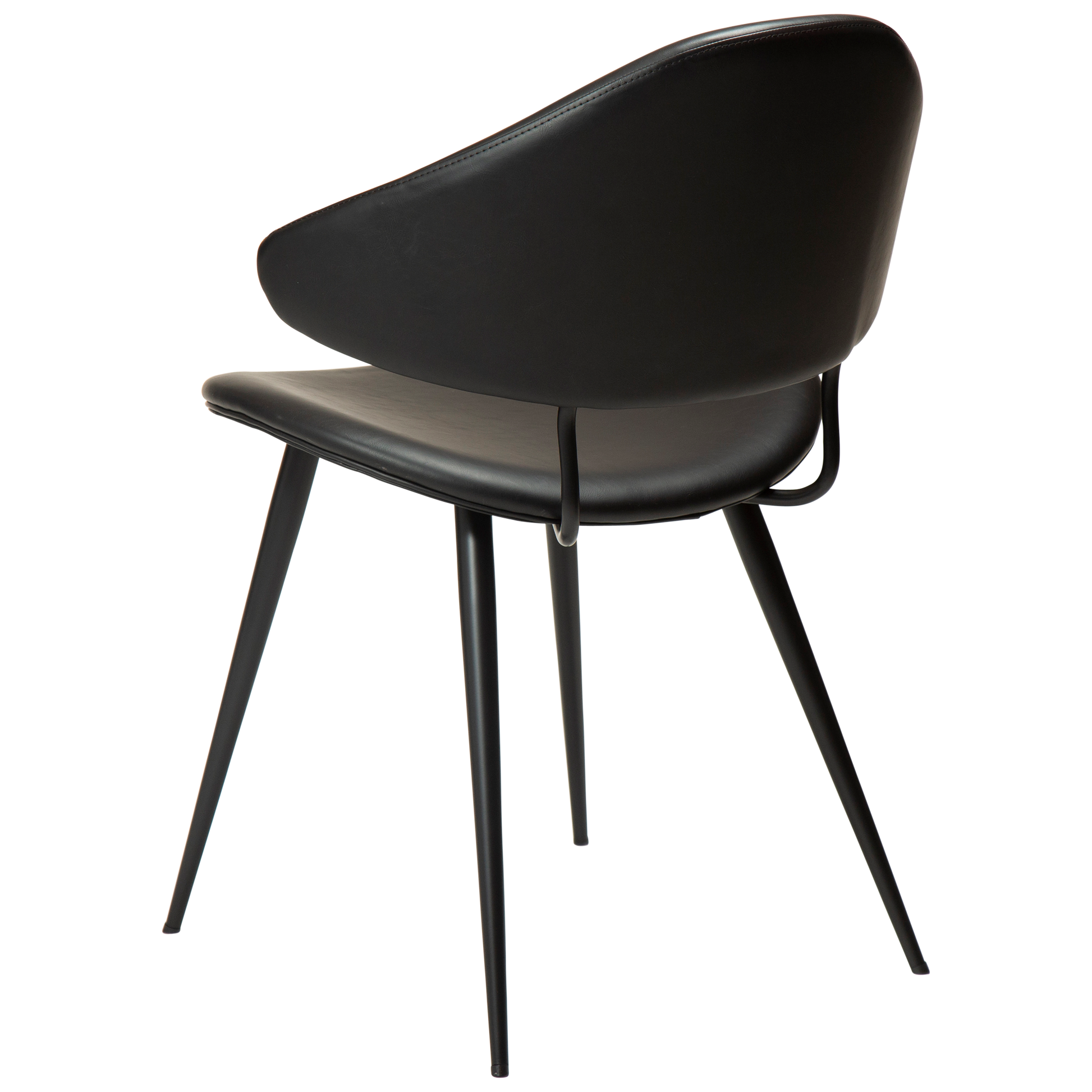 [var:Bezug=Vintage schwarzes Kunstleder mit schwarzen Beinen] NAPOLEON Stuhl