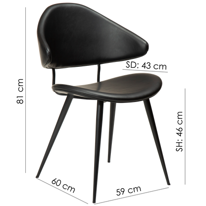 [var:Bezug=Vintage schwarzes Kunstleder mit schwarzen Beinen] NAPOLEON Stuhl