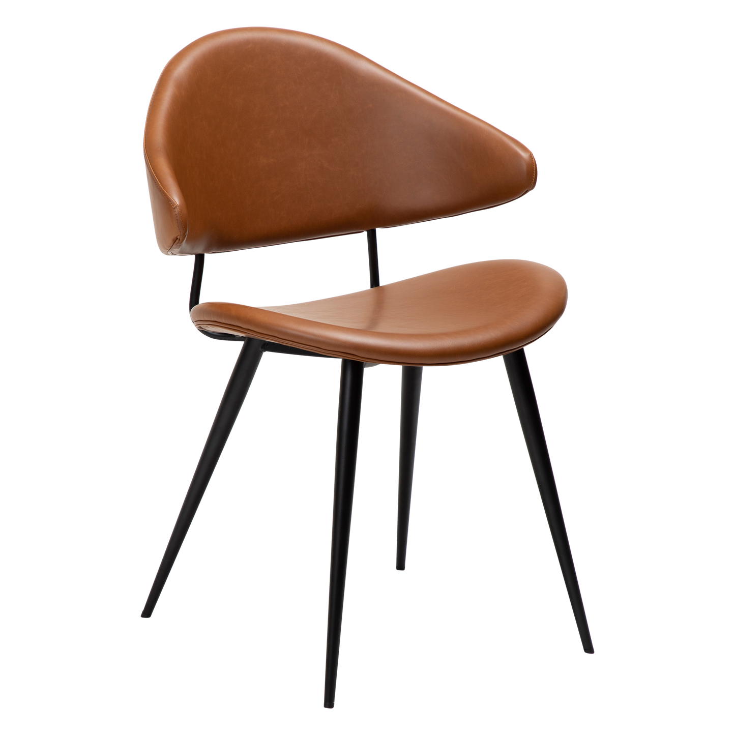 [var:Bezug=Vintage hellbraunes Kunstleder mit schwarzen Beinen] NAPOLEON Stuhl