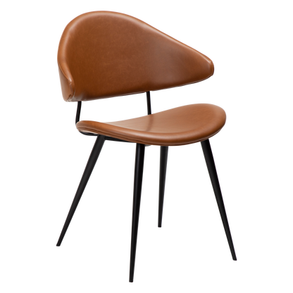 [var:Bezug=Vintage hellbraunes Kunstleder mit schwarzen Beinen] NAPOLEON Stuhl