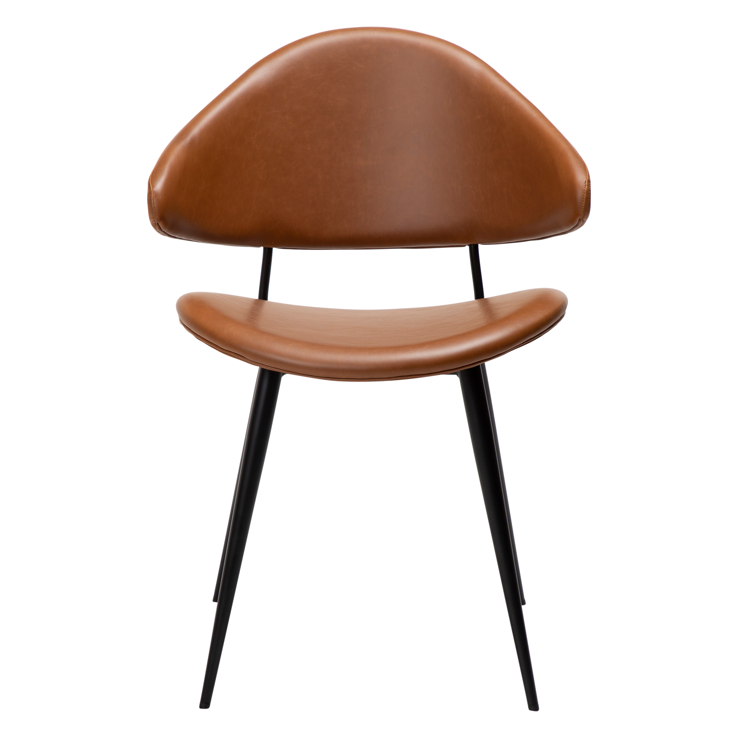 [var:Bezug=Vintage hellbraunes Kunstleder mit schwarzen Beinen] NAPOLEON Stuhl