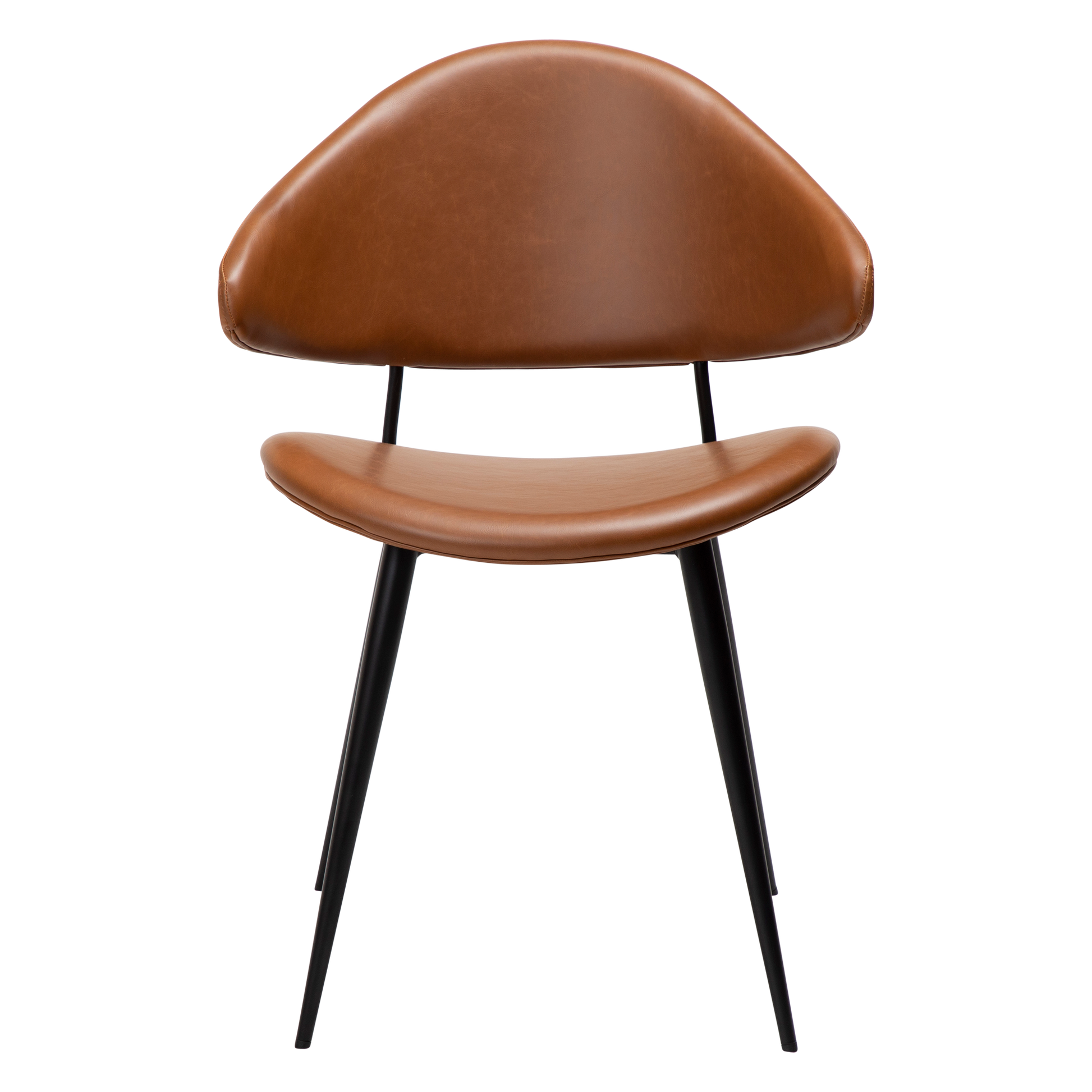 [var:Bezug=Vintage hellbraunes Kunstleder mit schwarzen Beinen] NAPOLEON Stuhl