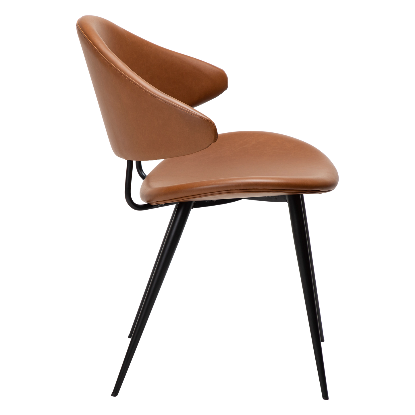 [var:Bezug=Vintage hellbraunes Kunstleder mit schwarzen Beinen] NAPOLEON Stuhl