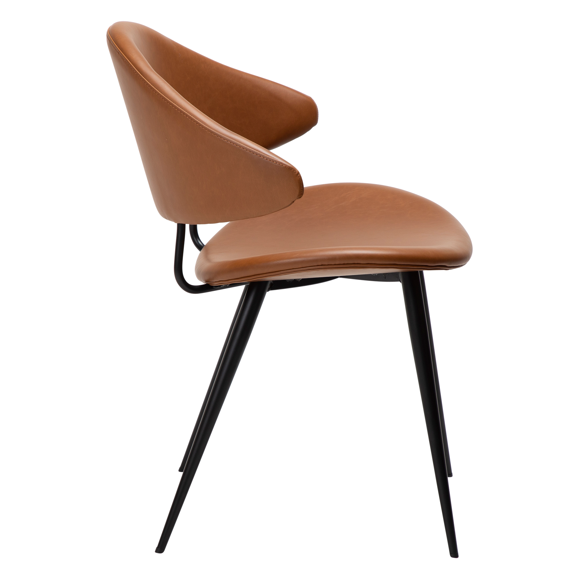 [var:Bezug=Vintage hellbraunes Kunstleder mit schwarzen Beinen] NAPOLEON Stuhl