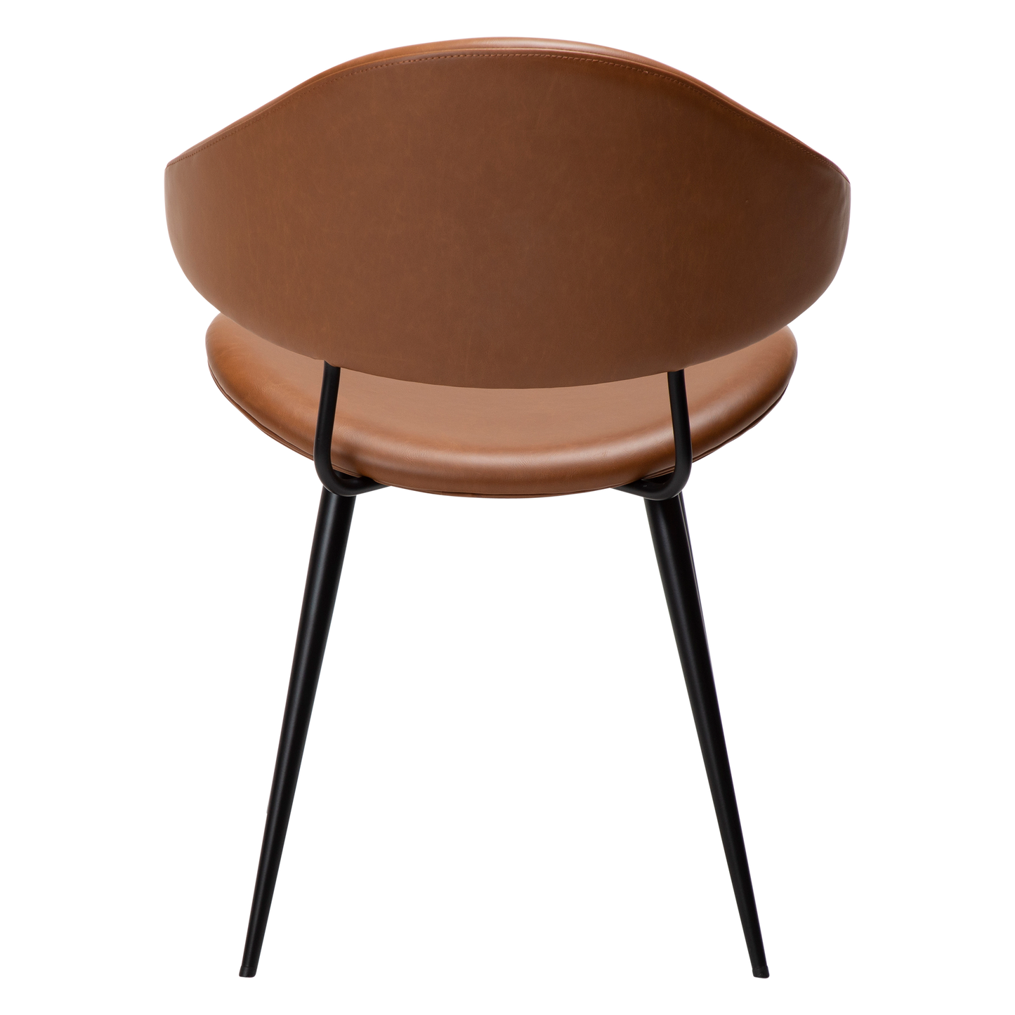 [var:Bezug=Vintage hellbraunes Kunstleder mit schwarzen Beinen] NAPOLEON Stuhl