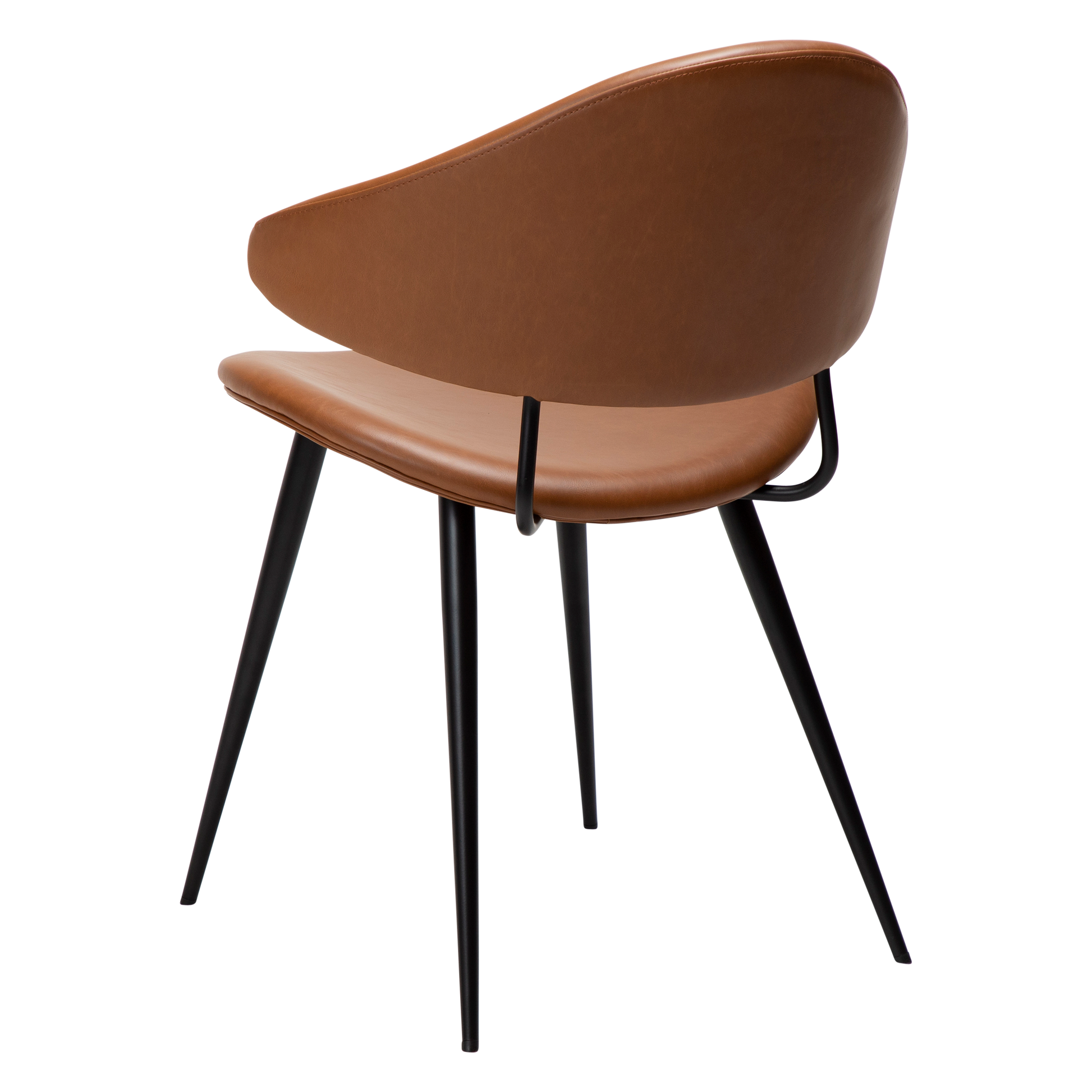 [var:Bezug=Vintage hellbraunes Kunstleder mit schwarzen Beinen] NAPOLEON Stuhl