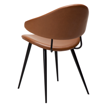 [var:Bezug=Vintage hellbraunes Kunstleder mit schwarzen Beinen] NAPOLEON Stuhl