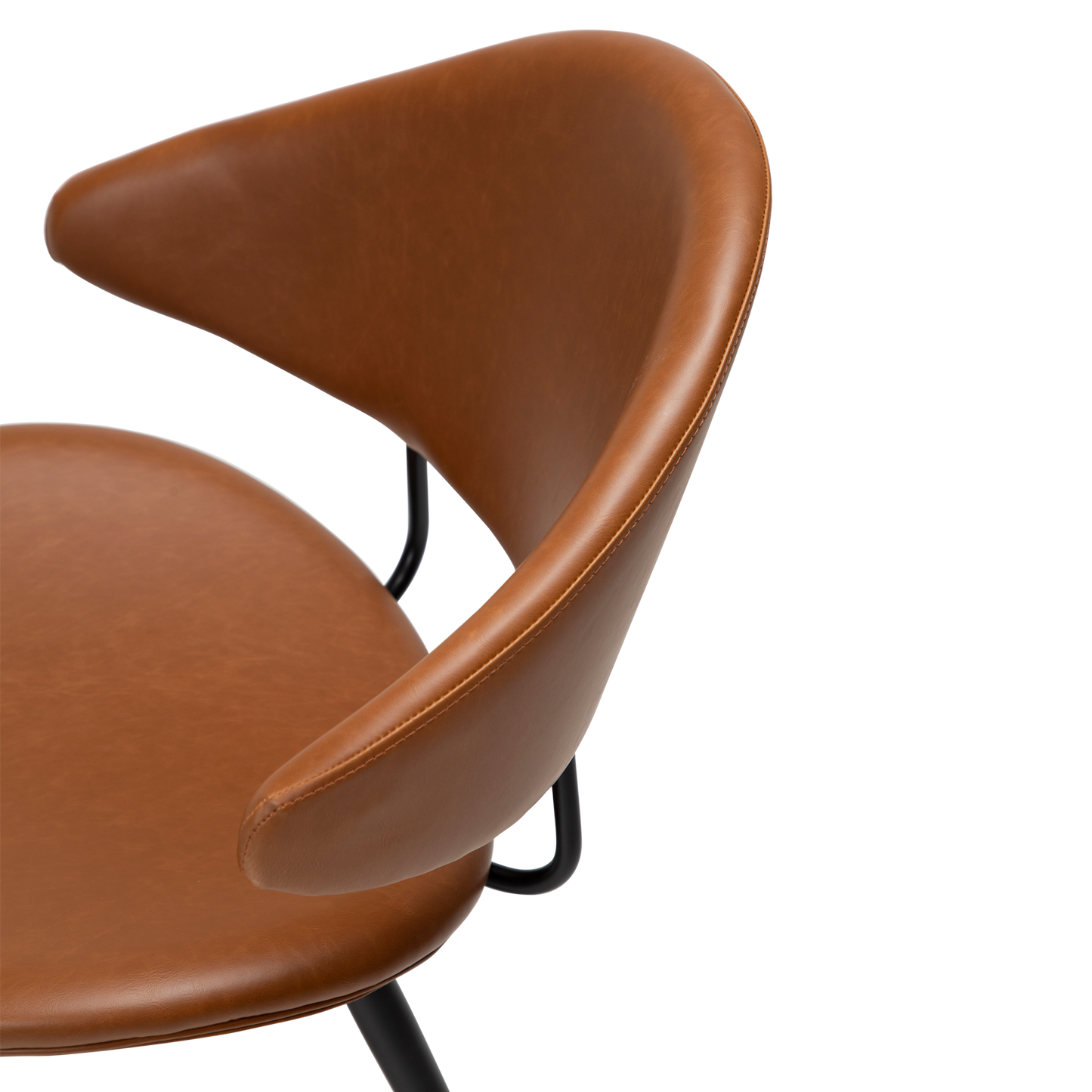 [var:Bezug=Vintage hellbraunes Kunstleder mit schwarzen Beinen] NAPOLEON Stuhl