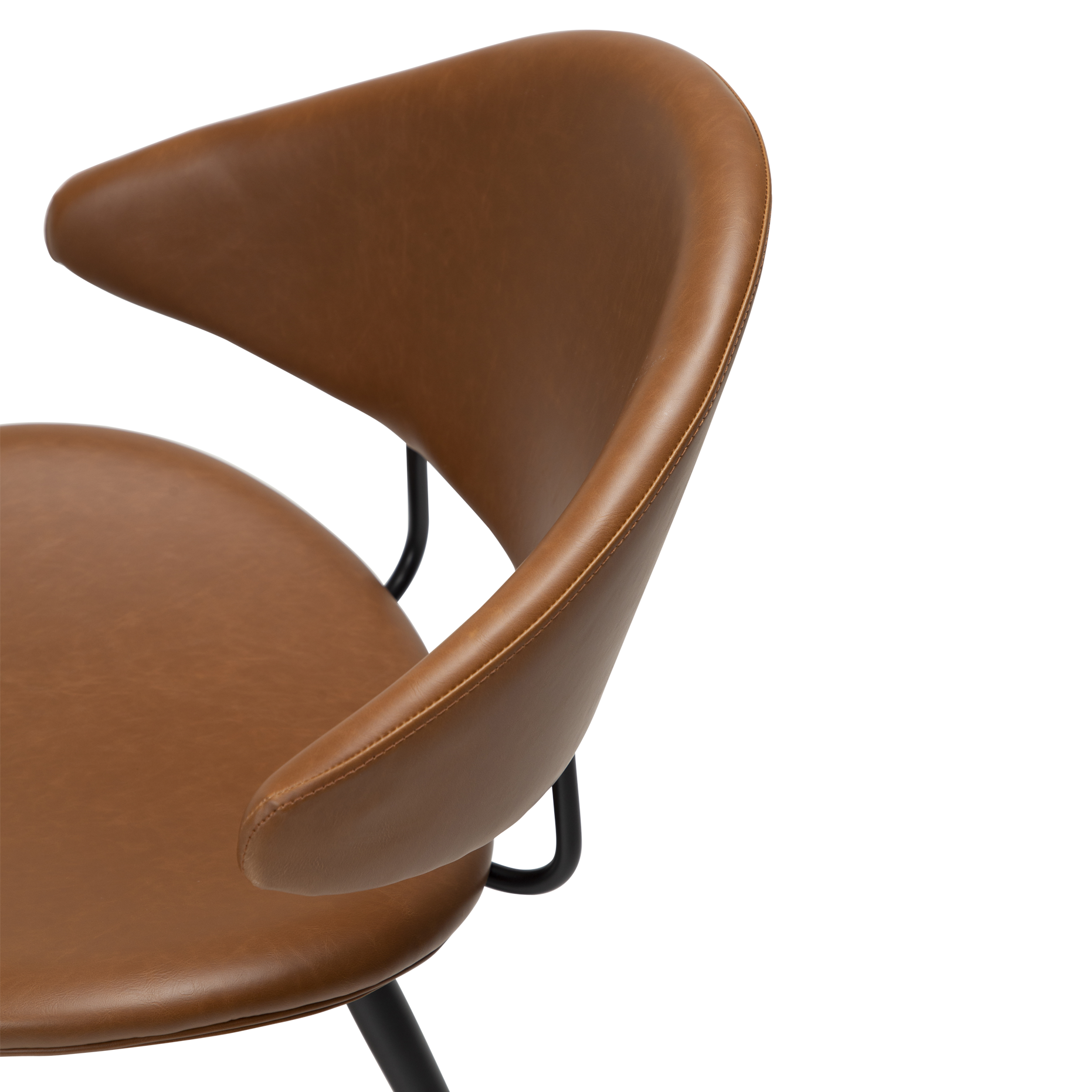 [var:Bezug=Vintage hellbraunes Kunstleder mit schwarzen Beinen] NAPOLEON Stuhl