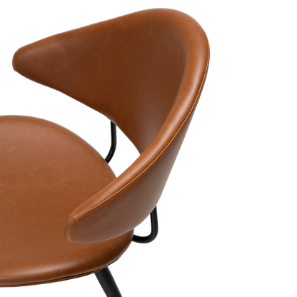 [var:Bezug=Vintage hellbraunes Kunstleder mit schwarzen Beinen] NAPOLEON Stuhl