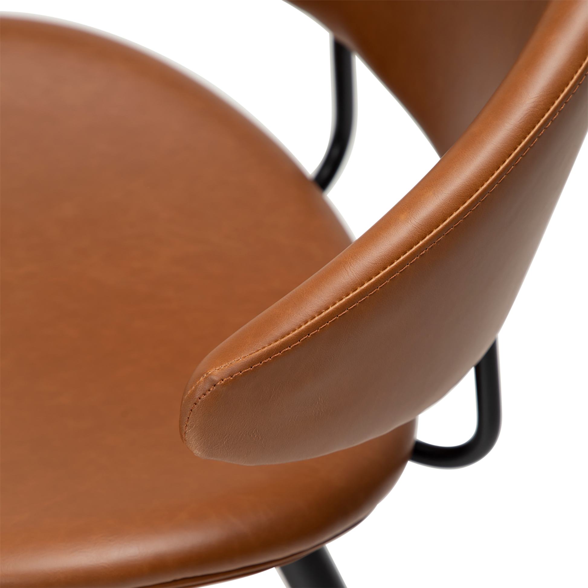 [var:Bezug=Vintage hellbraunes Kunstleder mit schwarzen Beinen] NAPOLEON Stuhl