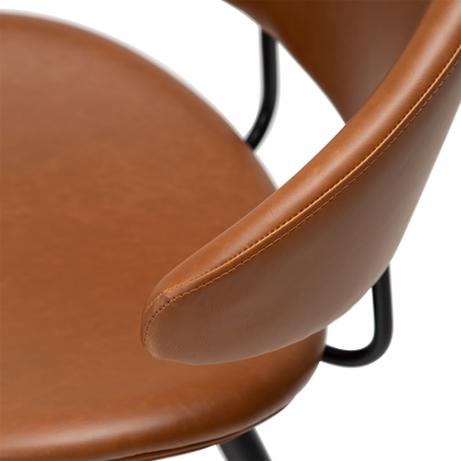 [var:Bezug=Vintage hellbraunes Kunstleder mit schwarzen Beinen] NAPOLEON Stuhl